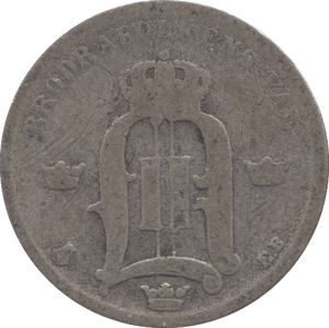 1883 SILVER 50 ORE SWEDEN - SILVER WORLD COINS - Cambridgeshire Coins