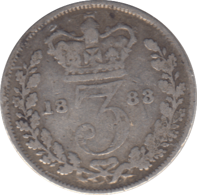 1883 SILVER THREEPENCE ( FAIR ) - Cambridgeshire Coins