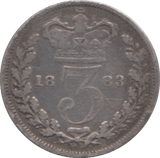 1883 SILVER THREEPENCE ( FINE ) - Threepence - Cambridgeshire Coins