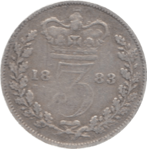 1883 THREEPENCE ( FINE ) 22 - Threepence - Cambridgeshire Coins