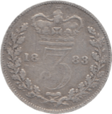 1883 THREEPENCE ( FINE ) 22 - Threepence - Cambridgeshire Coins
