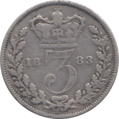 1883 THREEPENCE ( FINE ) 3 - Threepence - Cambridgeshire Coins