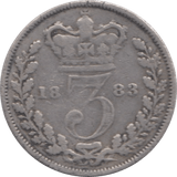 1883 THREEPENCE ( FINE ) 3 - Threepence - Cambridgeshire Coins