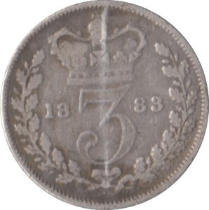 1883 THREEPENCE ( NF ) - Threepence - Cambridgeshire Coins