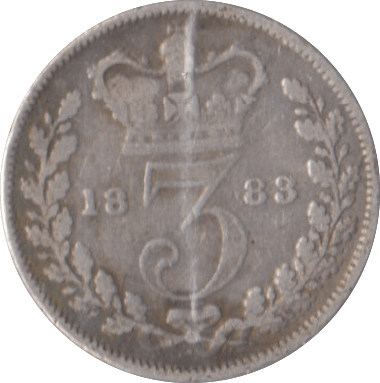 1883 THREEPENCE ( NF ) - Threepence - Cambridgeshire Coins