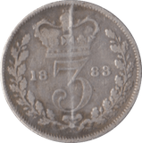 1883 THREEPENCE ( NF ) - Threepence - Cambridgeshire Coins