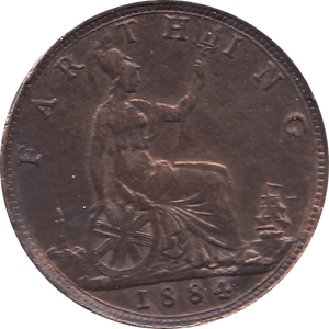 1884 FARTHING CLEANED ( EF ) - Farthing - Cambridgeshire Coins