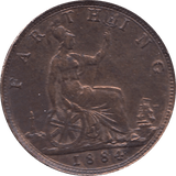 1884 FARTHING CLEANED ( EF ) - Farthing - Cambridgeshire Coins