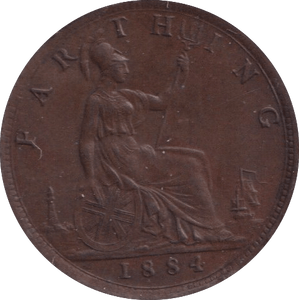 1884 FARTHING ( EF ) - Farthing - Cambridgeshire Coins