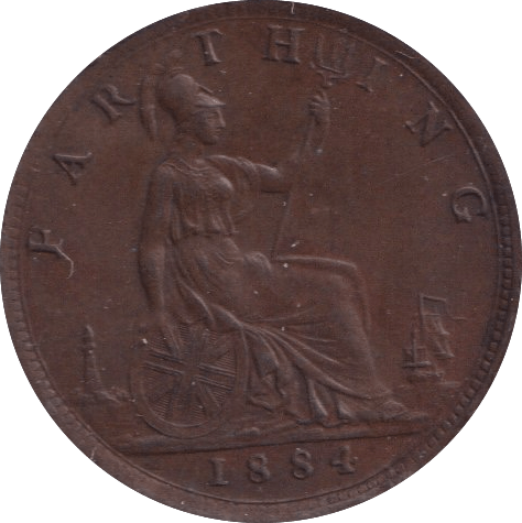 1884 FARTHING ( EF ) - Farthing - Cambridgeshire Coins