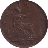 1884 FARTHING ( EF ) - Farthing - Cambridgeshire Coins