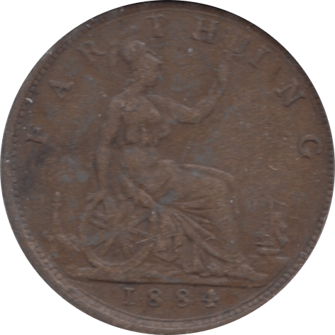 1884 FARTHING ( FINE ) - Farthing - Cambridgeshire Coins