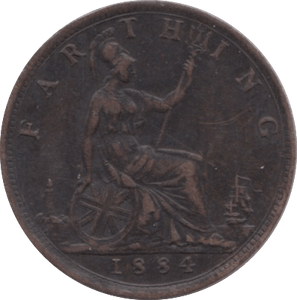 1884 FARTHING ( GVF ) - Farthing - Cambridgeshire Coins