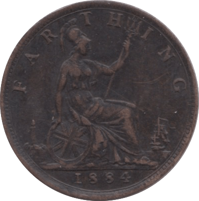 1884 FARTHING ( GVF ) - Farthing - Cambridgeshire Coins