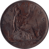 1884 FARTHING ( UNC ) - Farthing - Cambridgeshire Coins