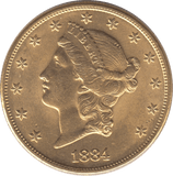 1884 GOLD 20 DOLLAR USA SAN FRANCISCO MINT - Gold World Coins - Cambridgeshire Coins