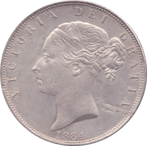 1884 HALFCROWN ( AUNC ) SMALL SCRATCH - Halfcrown - Cambridgeshire Coins