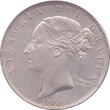 1884 HALFCROWN ( AUNC ) SMALL SCRATCH - Halfcrown - Cambridgeshire Coins
