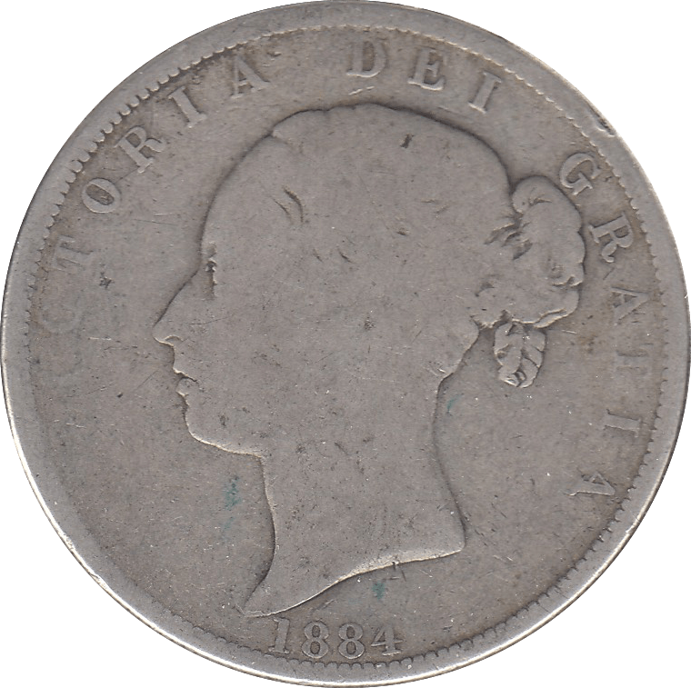 1884 HALFCROWN ( FAIR ) D - Halfcrown - Cambridgeshire Coins