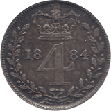 1884 MAUNDY FOURPENCE ( UNC ) - Maundy Coins - Cambridgeshire Coins