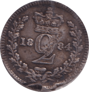 1884 MAUNDY TWOPENCE ( FAIR ) - Maundy Coins - Cambridgeshire Coins