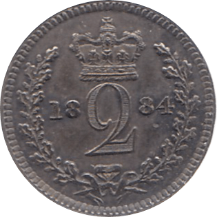 1884 MAUNDY TWOPENCE ( UNC ) - Maundy Coins - Cambridgeshire Coins