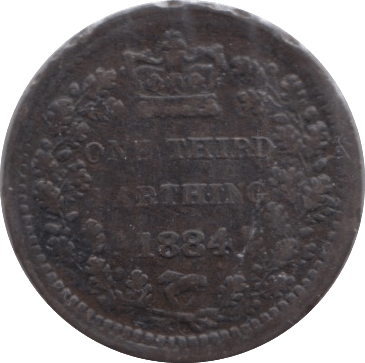 1884 ONE THIRD FARTHING ( VF ) - One Third Farthing - Cambridgeshire Coins