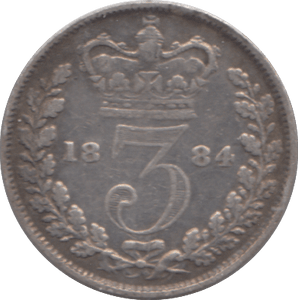 1884 SILVER THREEPENCE ( FINE ) - Threepence - Cambridgeshire Coins