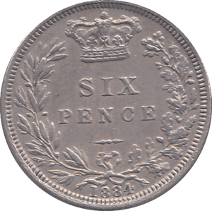 1884 SIXPENCE ( AUNC ) - Sixpence - Cambridgeshire Coins