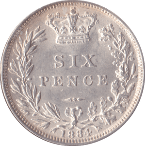 1884 SIXPENCE ( UNC ) - Sixpence - Cambridgeshire Coins