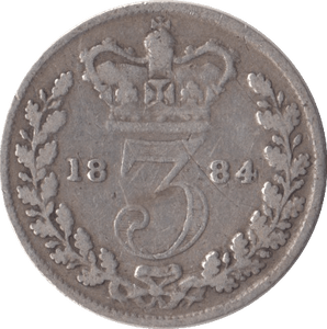 1884 THREEPENCE ( FINE ) - Threepence - Cambridgeshire Coins