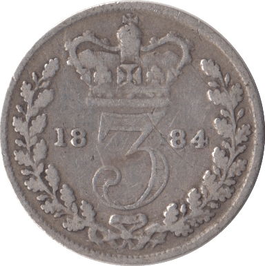1884 THREEPENCE ( FINE ) - Threepence - Cambridgeshire Coins
