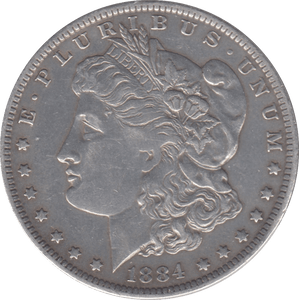 1884 USA SILVER MORGAN DOLLAR NEW ORLEANS MINT - WORLD COINS - Cambridgeshire Coins