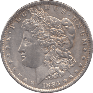 1884 USA SILVER MORGAN DOLLAR NEW ORLEANS MINT - WORLD COINS - Cambridgeshire Coins