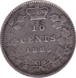 1885 CANADA SILVER 10 CENTS SCARCE DATE - SILVER WORLD COINS - Cambridgeshire Coins