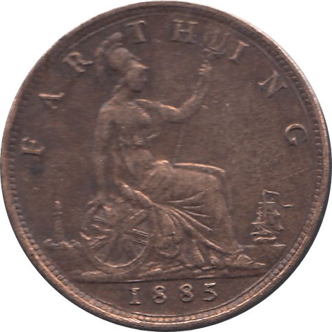 1885 FARTHING CLEANED ( EF ) - Farthing - Cambridgeshire Coins
