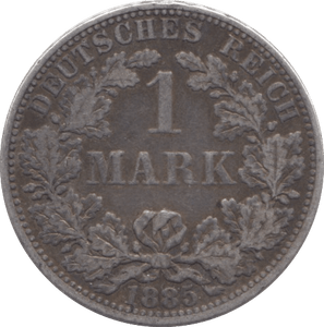 1885 GERMANY SILVER 1 MARK - SILVER WORLD COINS - Cambridgeshire Coins
