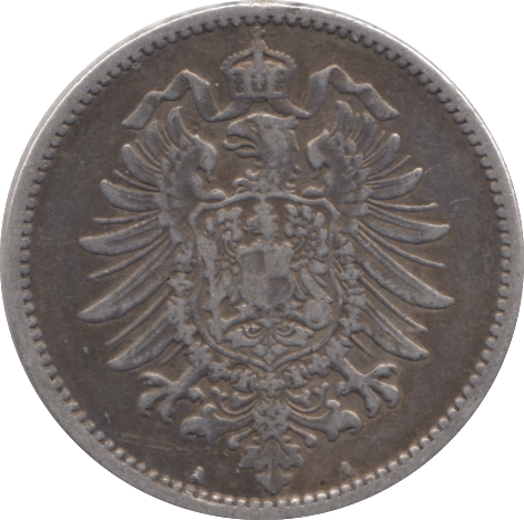 1885 GERMANY SILVER 1 MARK - SILVER WORLD COINS - Cambridgeshire Coins