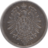 1885 GERMANY SILVER 1 MARK - SILVER WORLD COINS - Cambridgeshire Coins