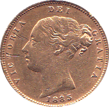1885 GOLD HALF SOVEREIGN ( EF ) - Half Sovereign - Cambridgeshire Coins