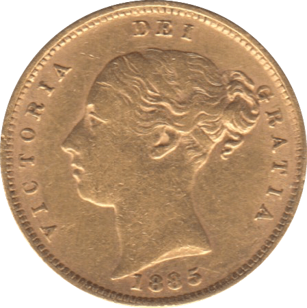 1885 GOLD HALF SOVEREIGN ( GVF ) - Half Sovereign - Cambridgeshire Coins