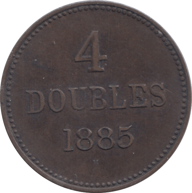 1885 GUERNSEY 4 DOUBLES - WORLD COINS - Cambridgeshire Coins