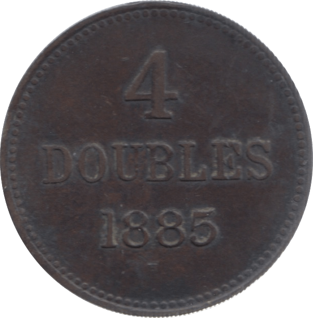 1885 GUERNSEY 4 DOUBLES - WORLD COINS - Cambridgeshire Coins