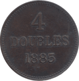 1885 GUERNSEY 4 DOUBLES - WORLD COINS - Cambridgeshire Coins