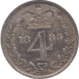 1885 MAUNDY FOURPENCE ( EF ) - Maundy Coins - Cambridgeshire Coins