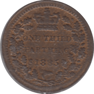 1885 ONE THIRD FARTHING ( AUNC ) - one third farthing - Cambridgeshire Coins