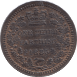 1885 ONE THIRD FARTHING ( EF ) - One Third Farthing - Cambridgeshire Coins