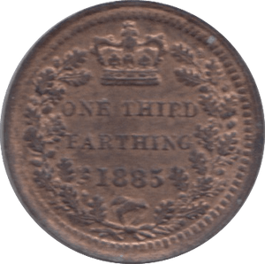 1885 ONE THIRD FARTHING ( UNC ) - One Third Farthing - Cambridgeshire Coins