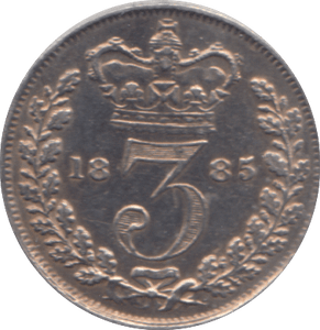 1885 SILVER THREEPENCE ( AUNC ) - Threepence - Cambridgeshire Coins