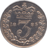 1885 SILVER THREEPENCE ( AUNC ) - Threepence - Cambridgeshire Coins